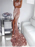 Mermaid Sweetheart Sequin Rose Prom Dress with Slit LBQ0814